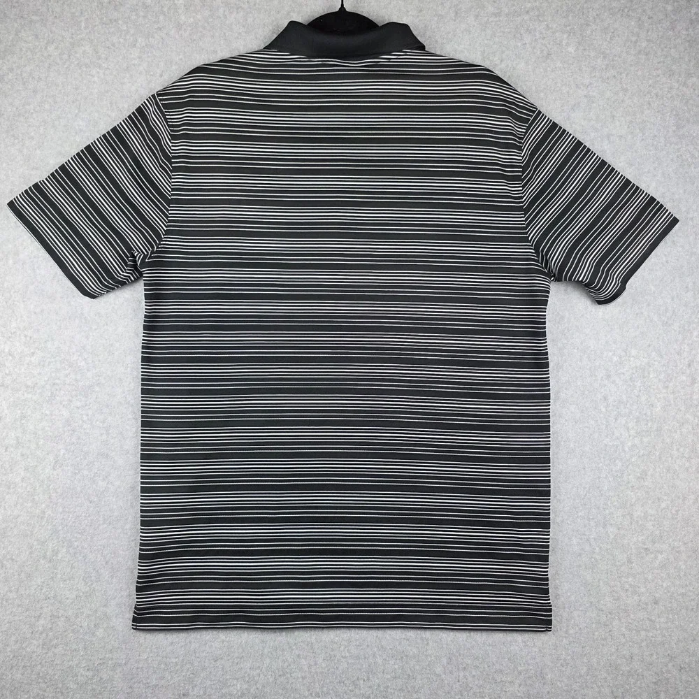 Nike‎ Men's Golf Tour Polo Dri-Fit Performance Black & White Striped Size Medium
